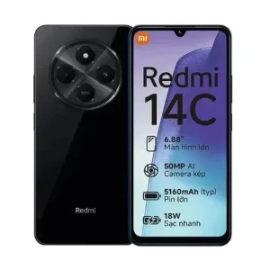 {"en":"XIAOMI Redmi 14C 128GB Storage Upto 8(4+4)GB Ram 50MP AI Dual Camera Immersive 6.88\" UHD Display Upto 120Hz Refresh Rate Dual Sim 5160mAh (typ) Battery Elegant glass back cover Smart