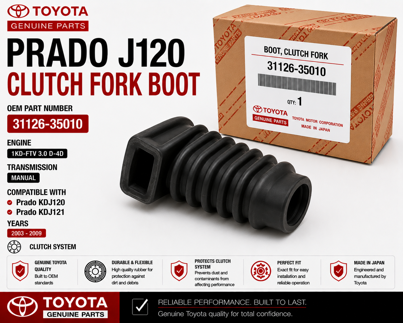 Toyota Prado J120 Clutch Fork Boot 31126-35010