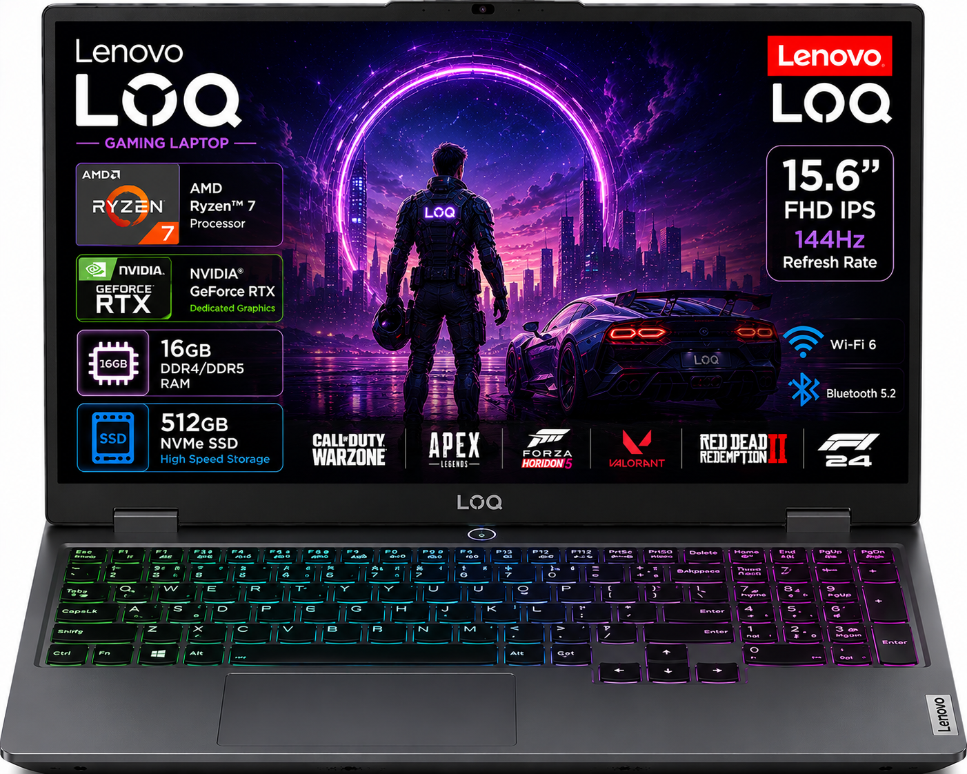 Lenovo LOQ Gaming Ryzen 7 16GB RAM 512GB SSD - New
