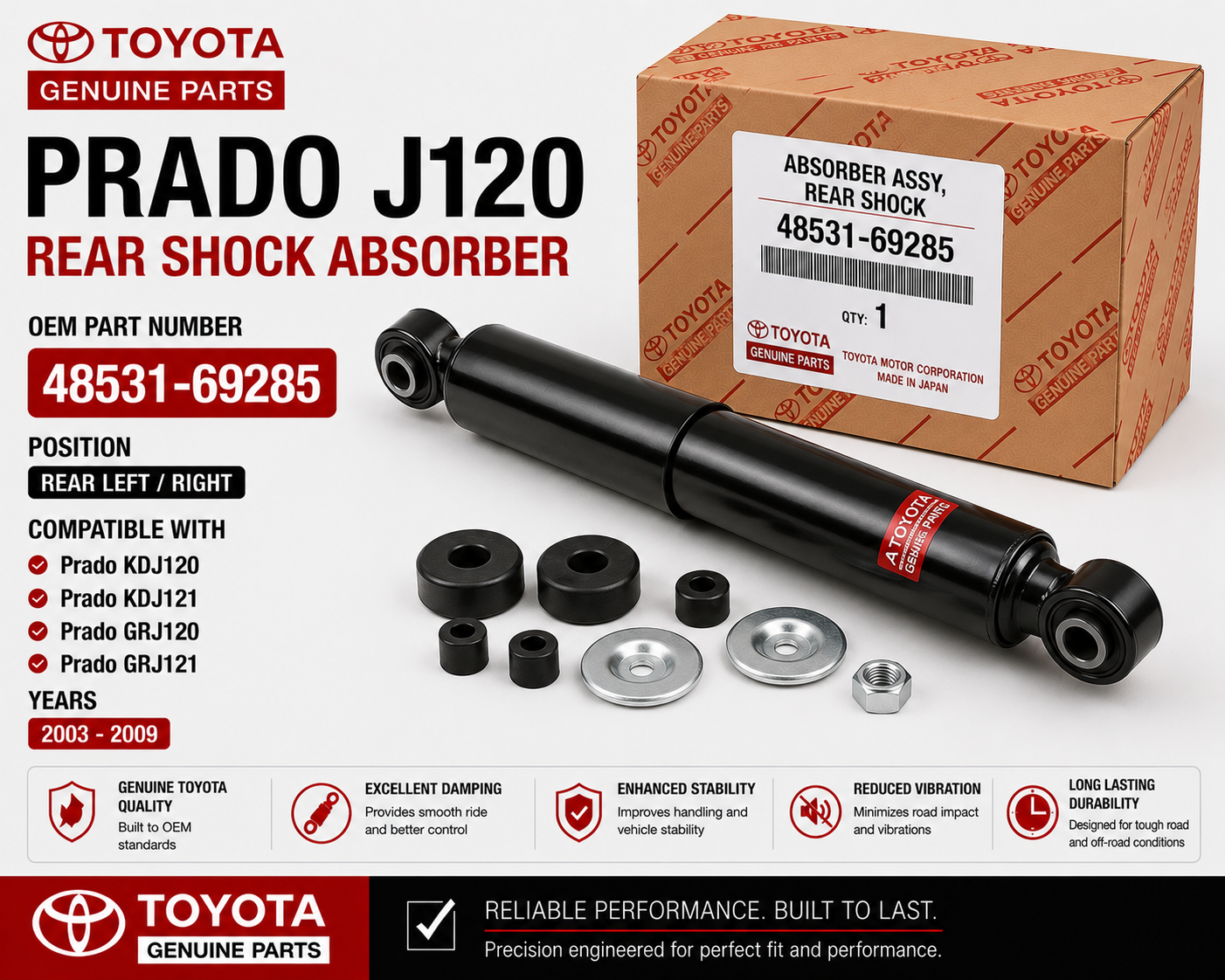 Toyota Prado J120 Rear Shock Absorber 48531-69285