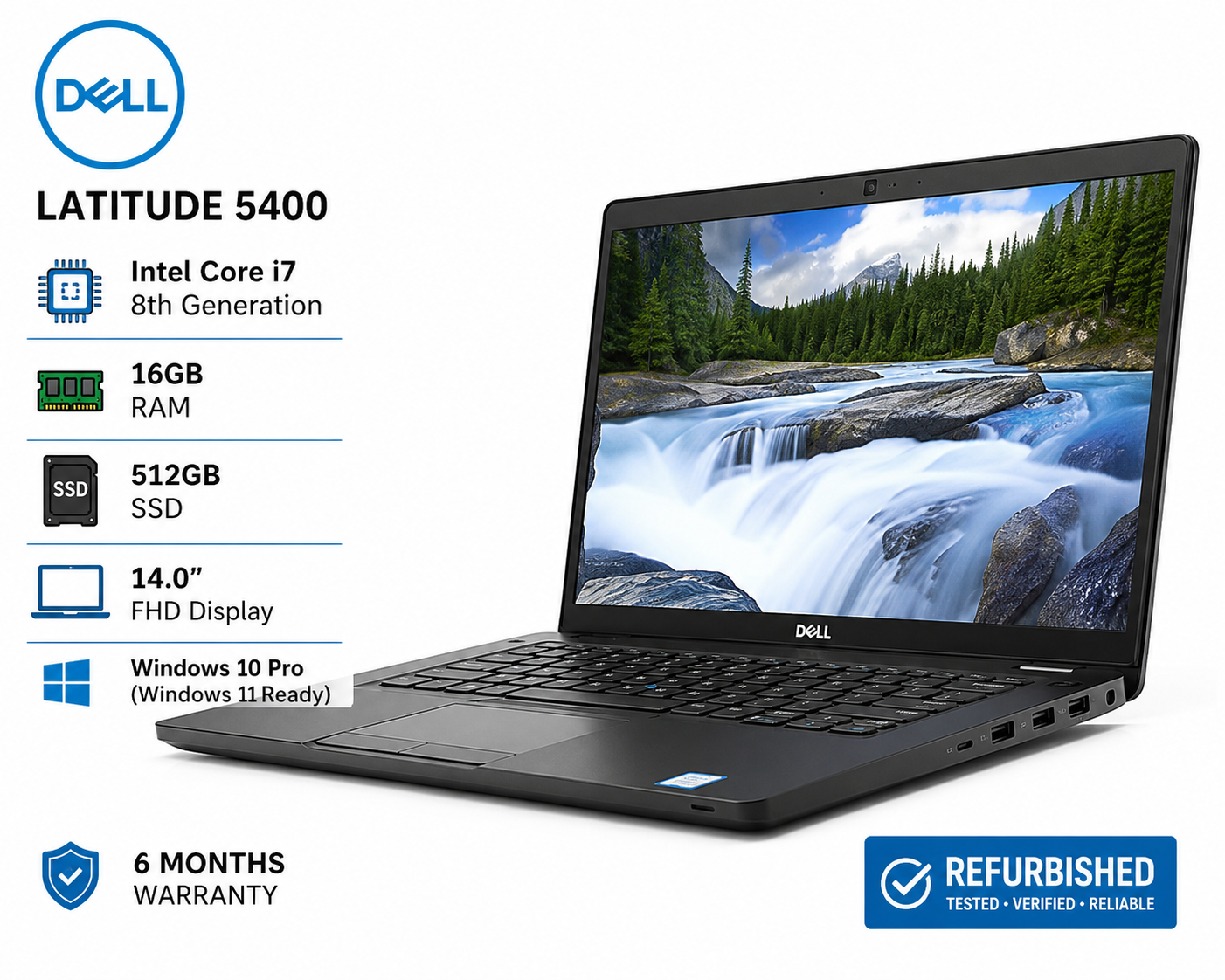 Dell Latitude 5400 Core i7 16GB RAM 512GB SSD - Refurbished