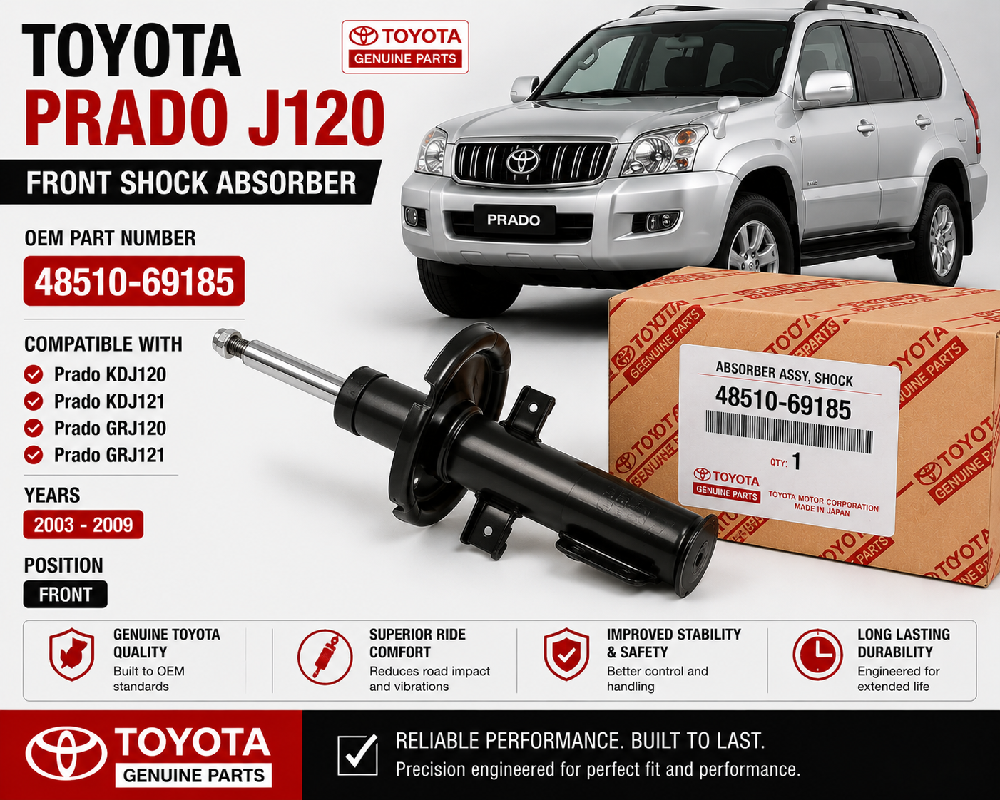 Toyota Prado J120 Front Shock Absorber 48510-69185