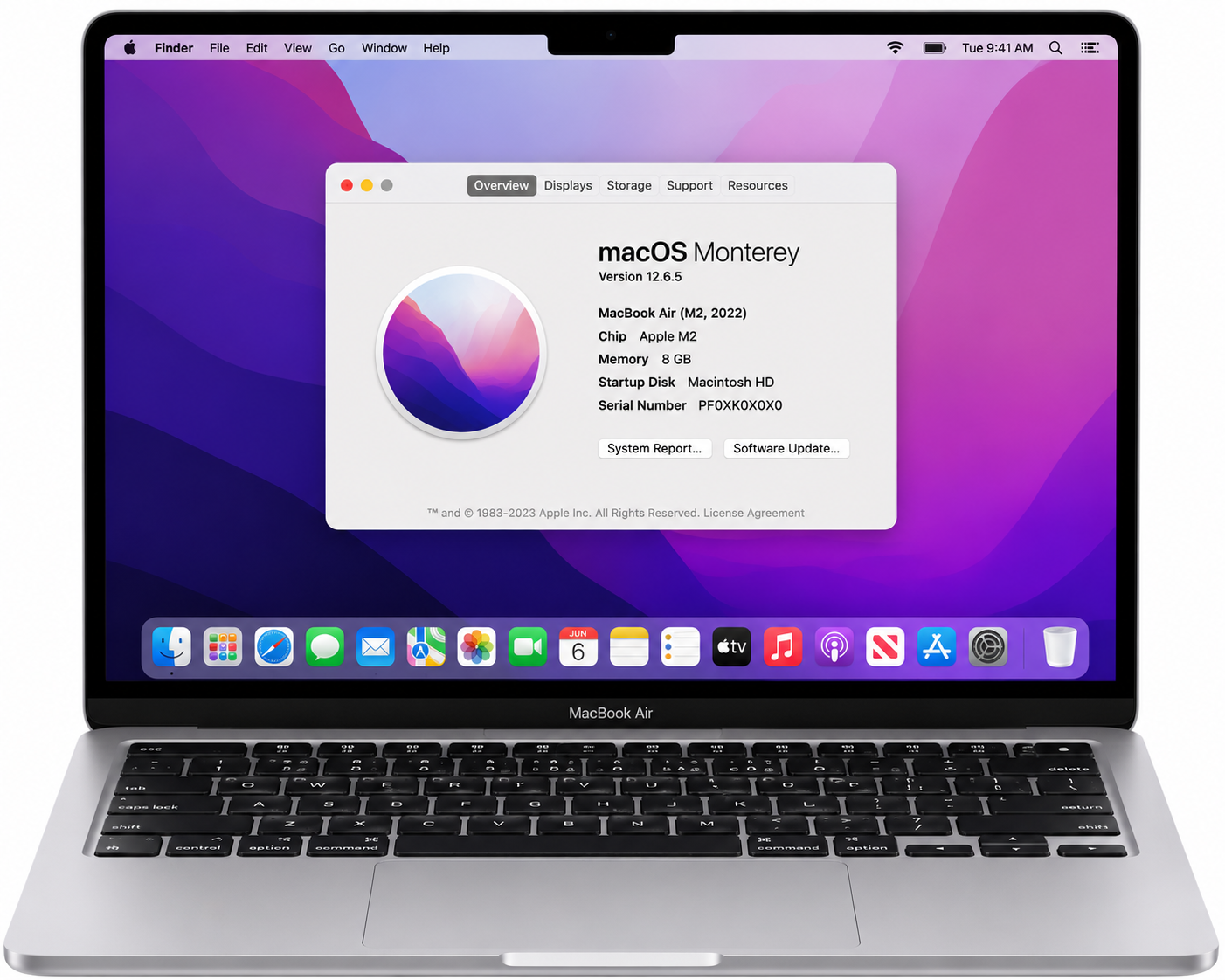 Apple MacBook Air 13 Inch M2 8GB RAM 256GB SSD - Refurbished