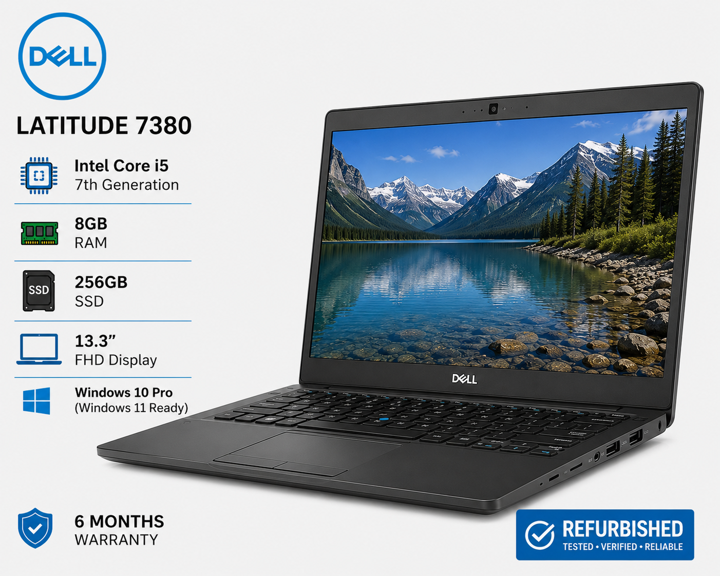Dell Latitude 7380 Core i5 8GB RAM 256GB SSD - Refurbished