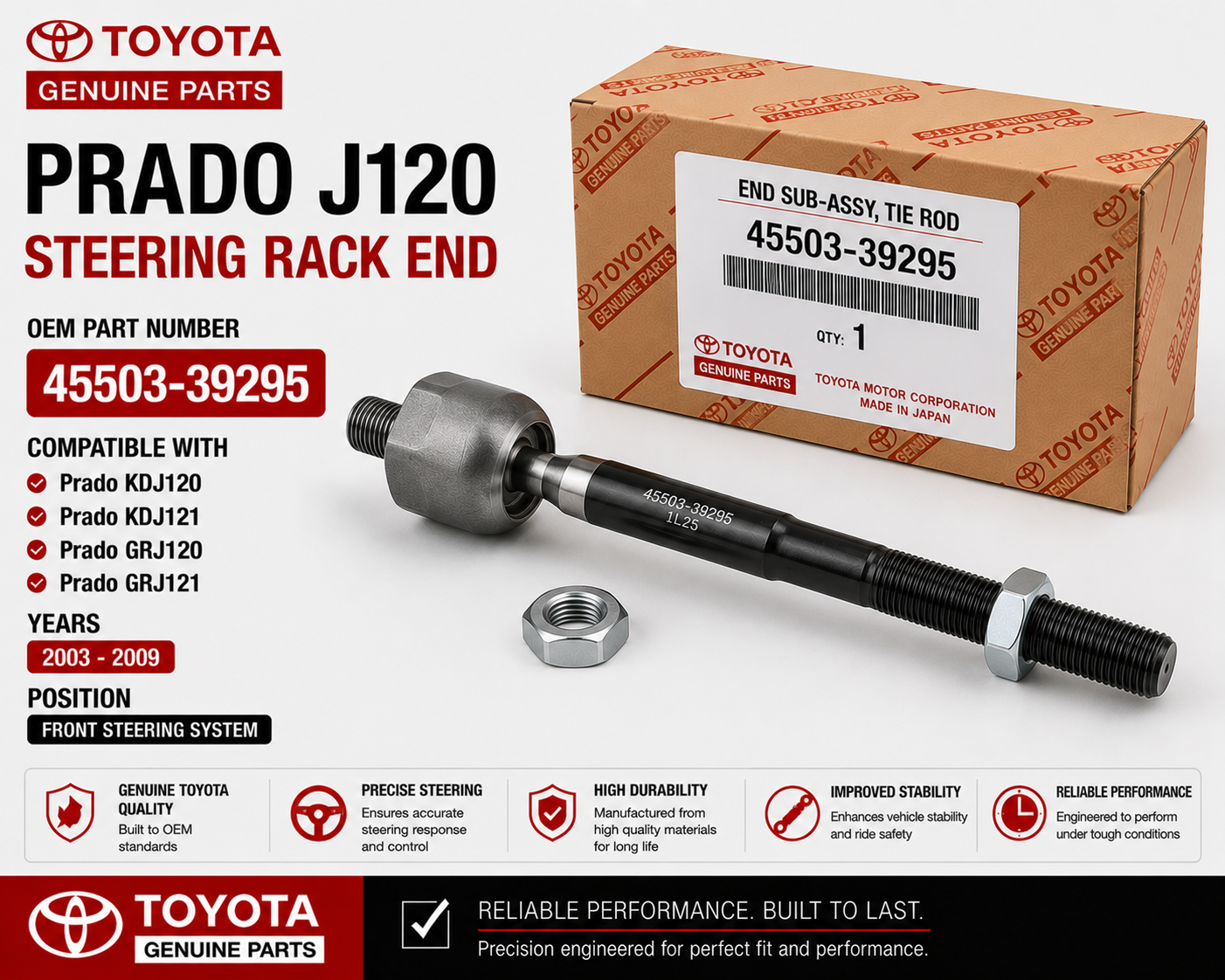Toyota Prado J120 Steering Rack End 45503-39295