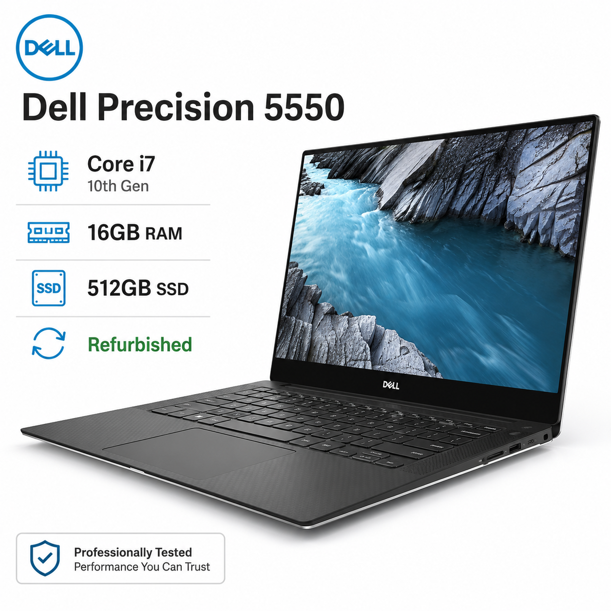 Dell Precision 5550 Core i7 10th Gen 16GB RAM 512GB SSD - Refurbished