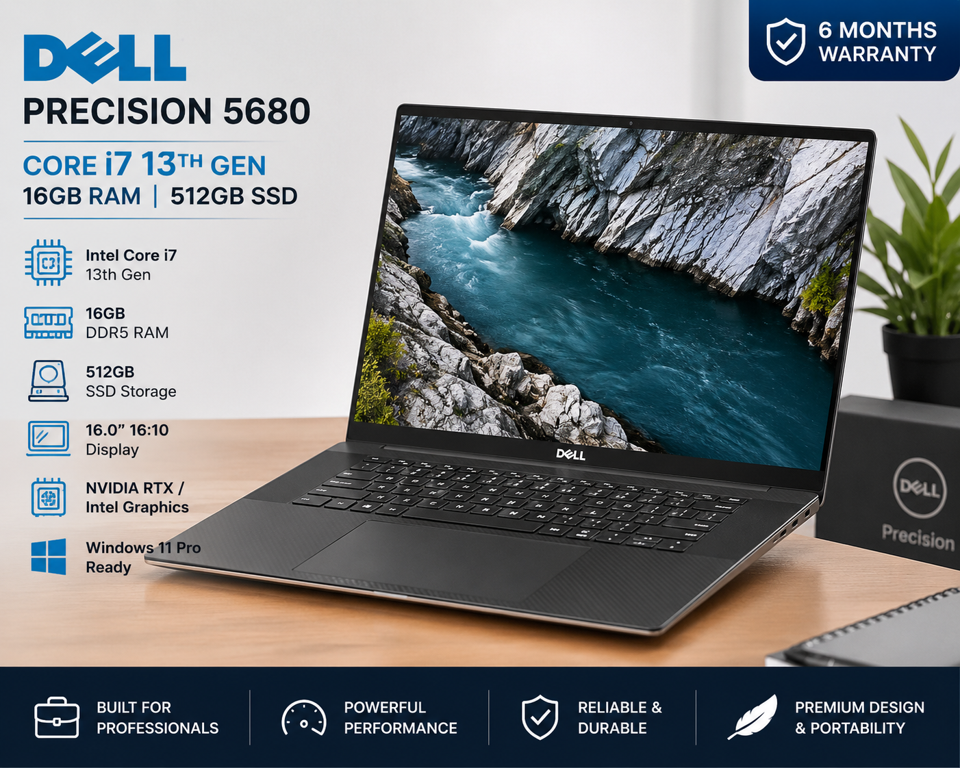 Dell Precision 5680 Core i7 13th Gen 16GB RAM 512GB SSD - Refurbished