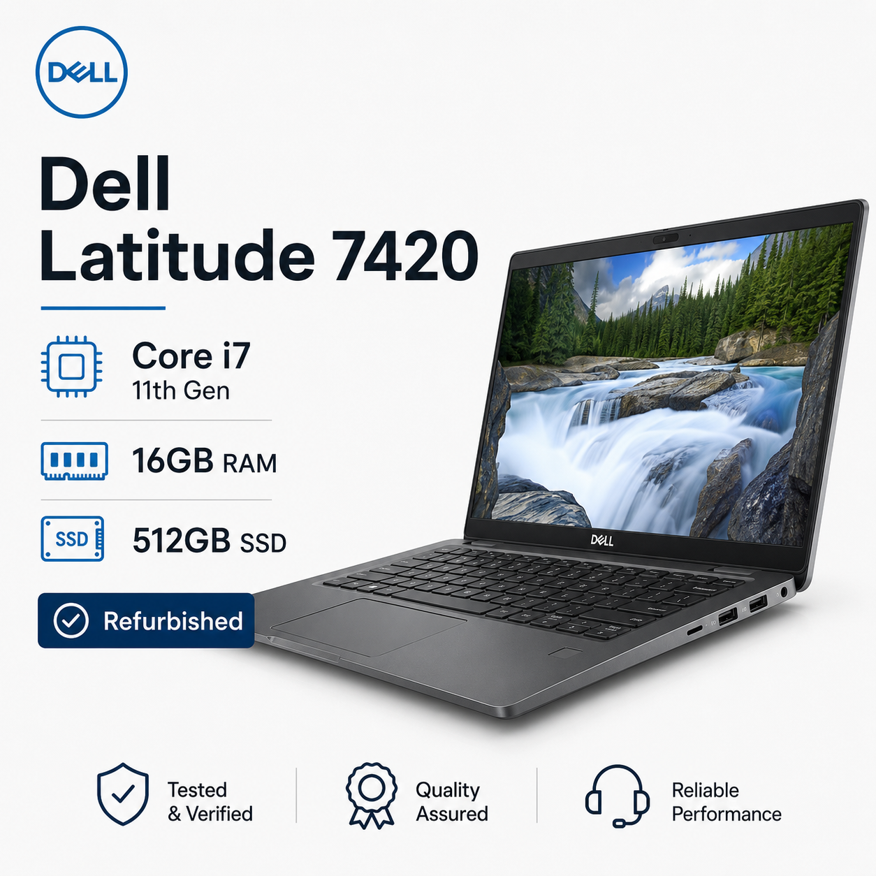 Dell Latitude 7420 Core i7 11th Gen 16GB RAM 512GB SSD - Refurbished