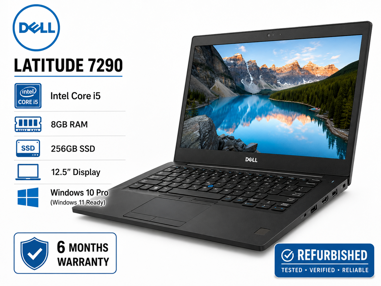 Dell Latitude 7290 Core i5 8GB RAM 256GB SSD - Refurbished