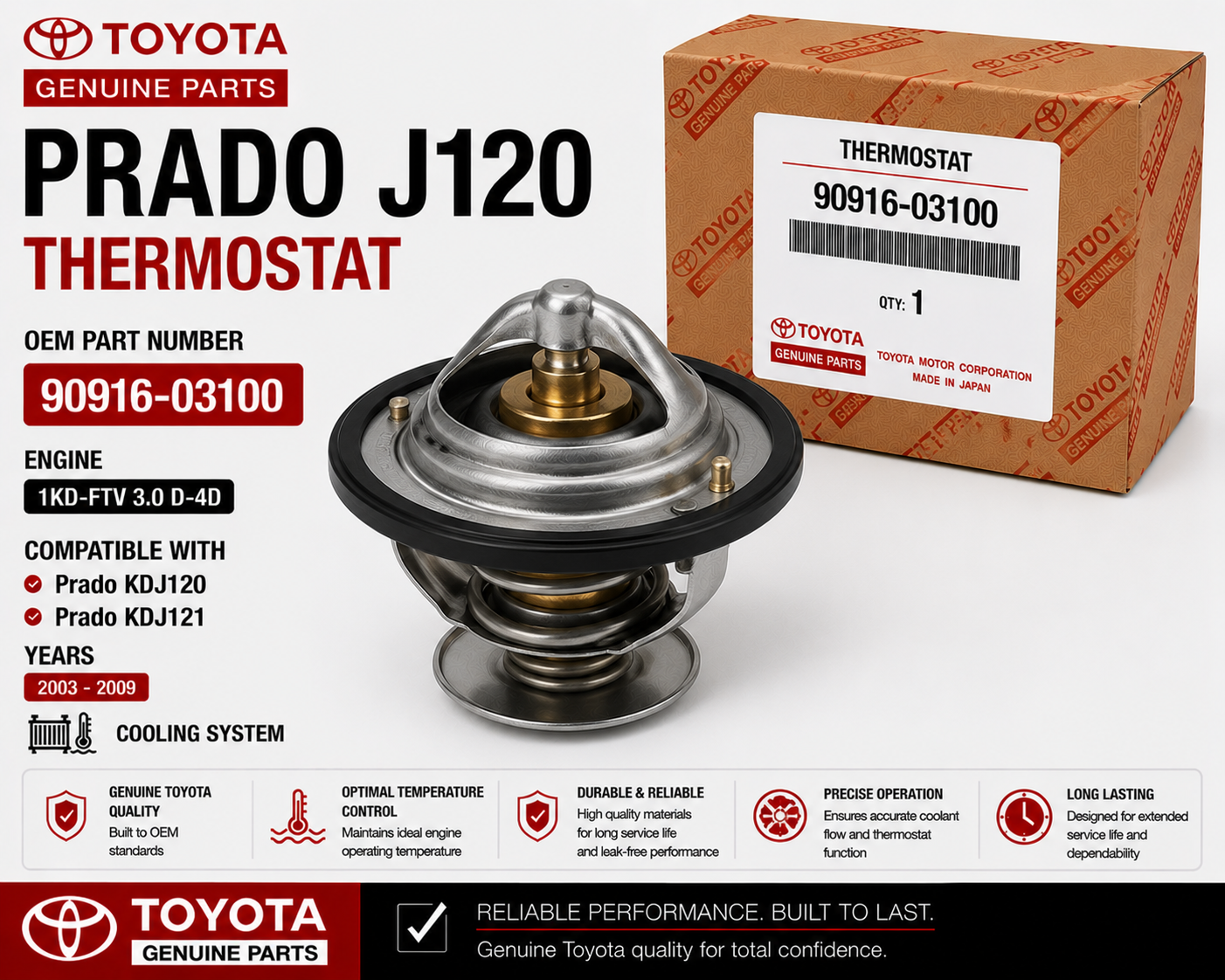 Toyota Prado J120 Thermostat 90916-03100