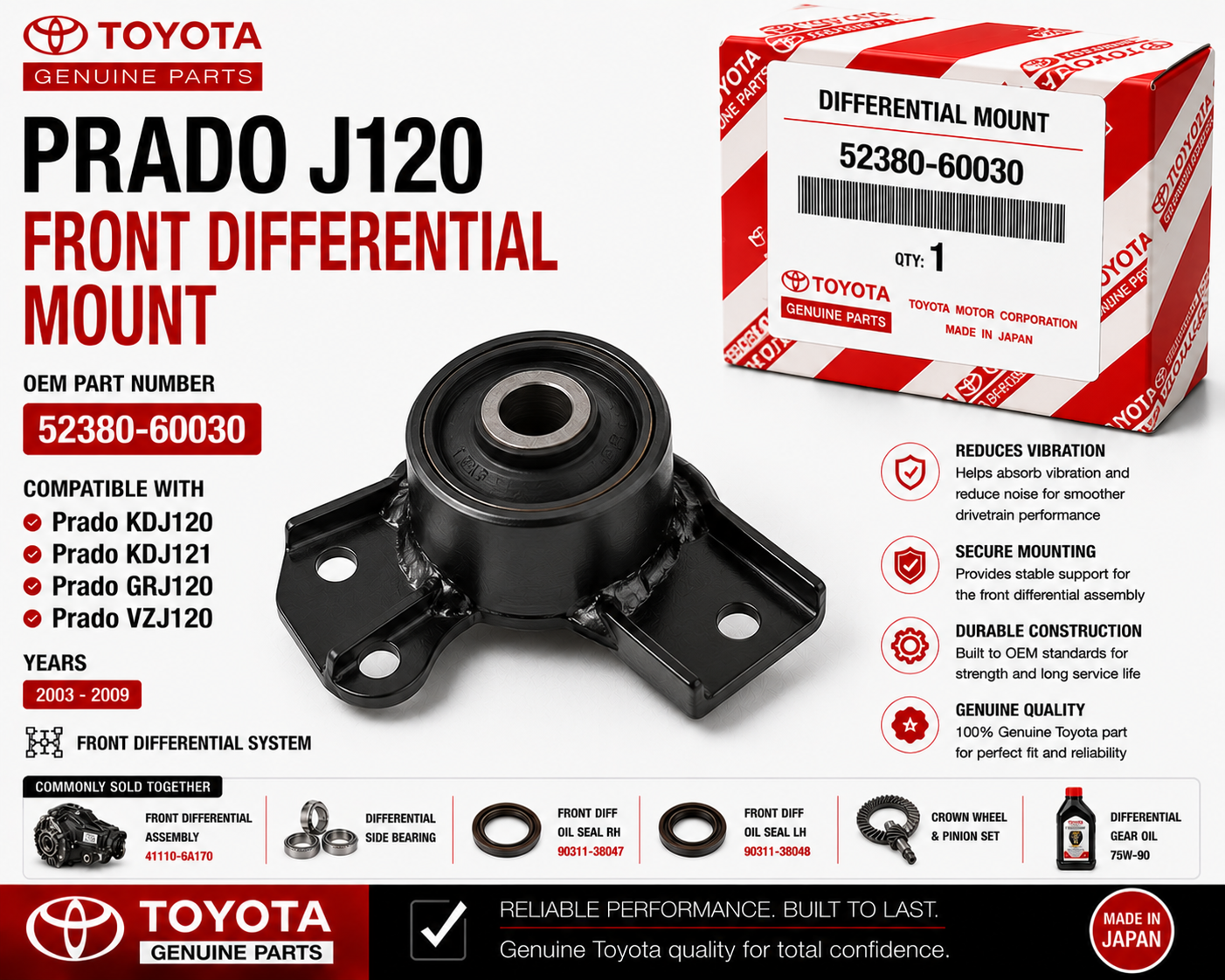 Toyota Prado J120 Front Differential Mount 52380-60030