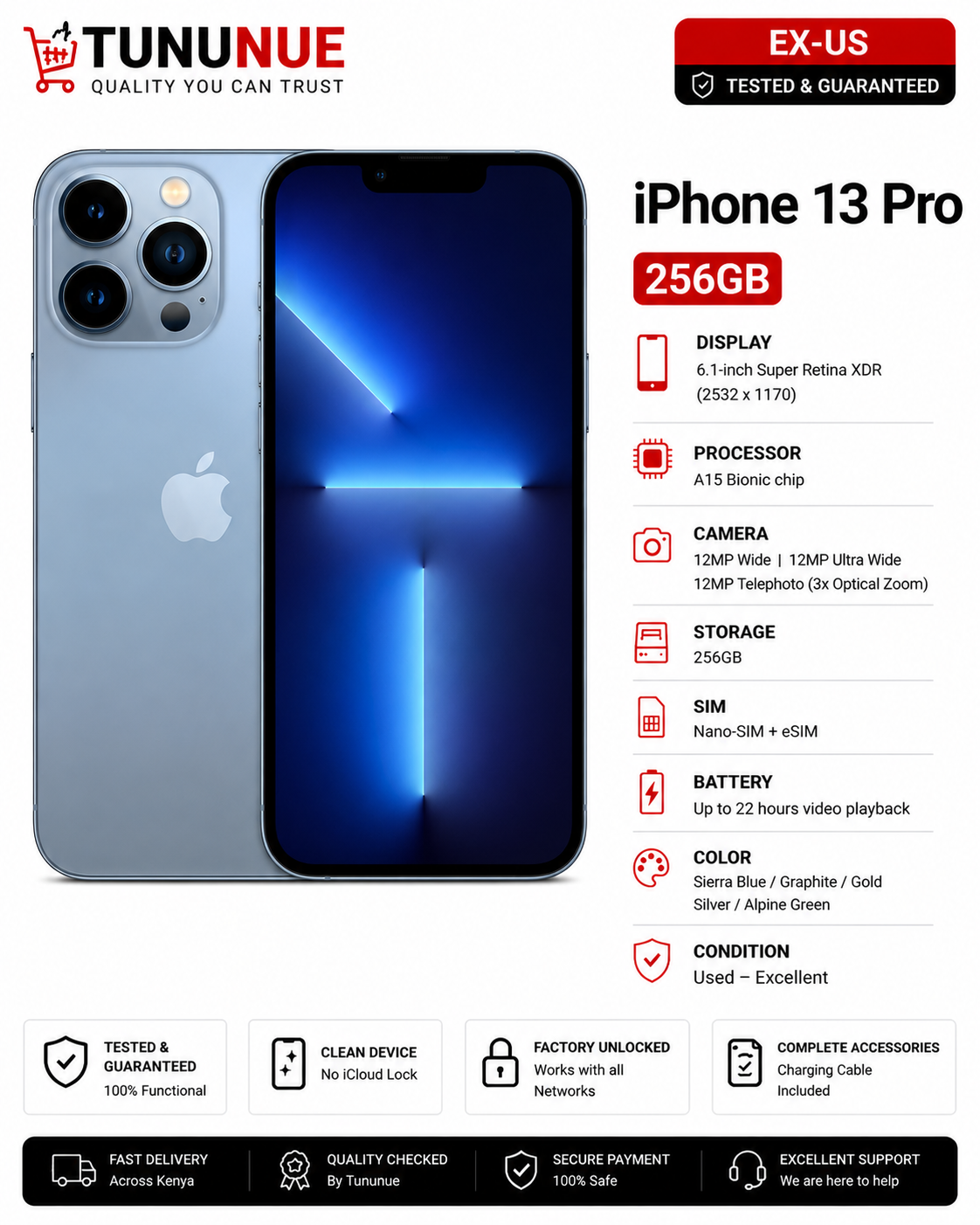 Apple iPhone 13 Pro 256GB EX-US