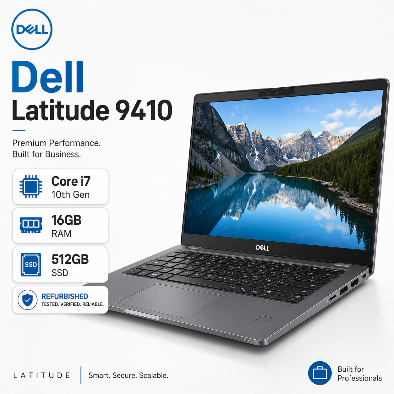 Dell Latitude 9410 Core i7 10th Gen 16GB RAM 512GB SSD - Refurbished