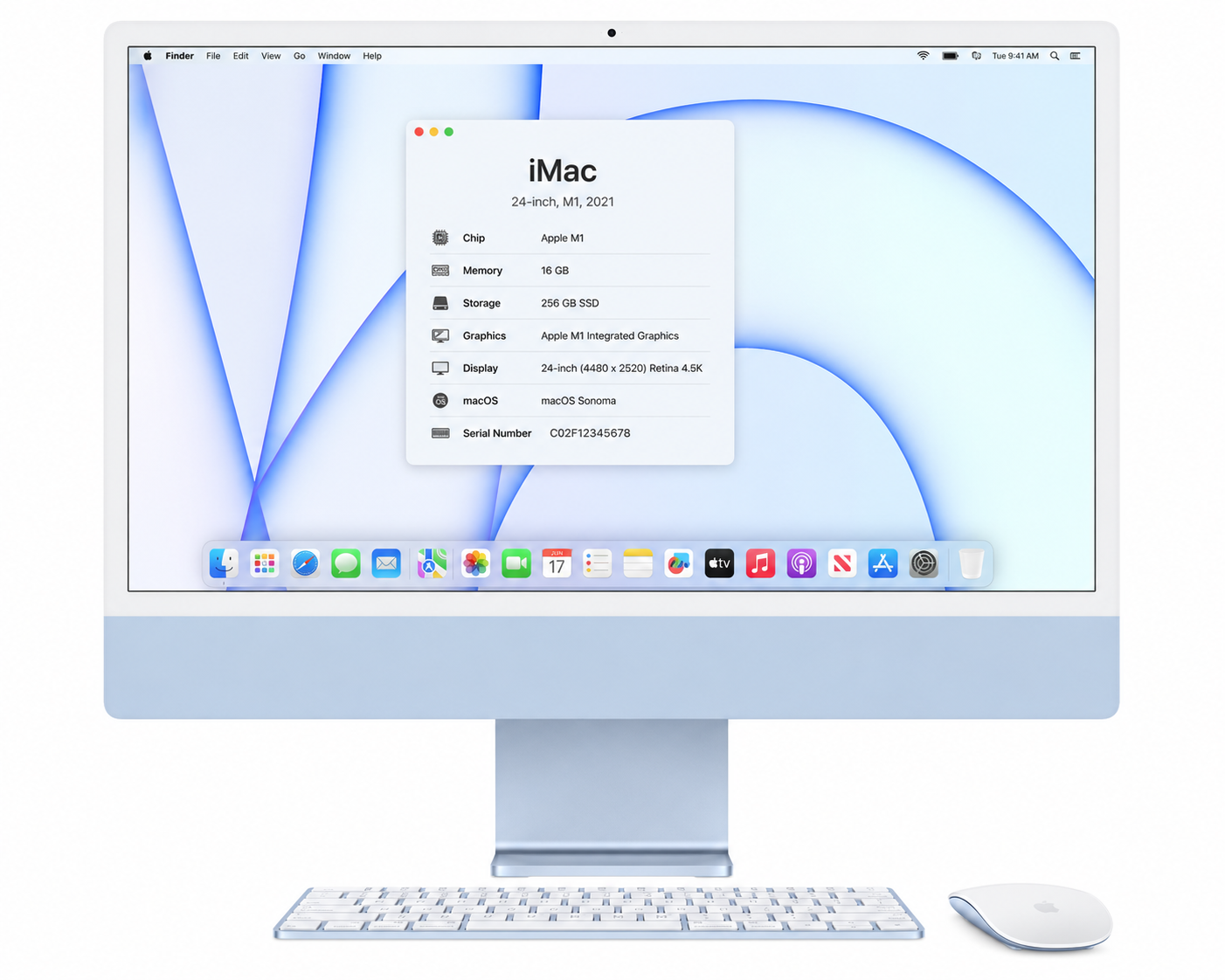 Apple iMac 24 Inch M1 16GB RAM 256GB SSD - Refurbished
