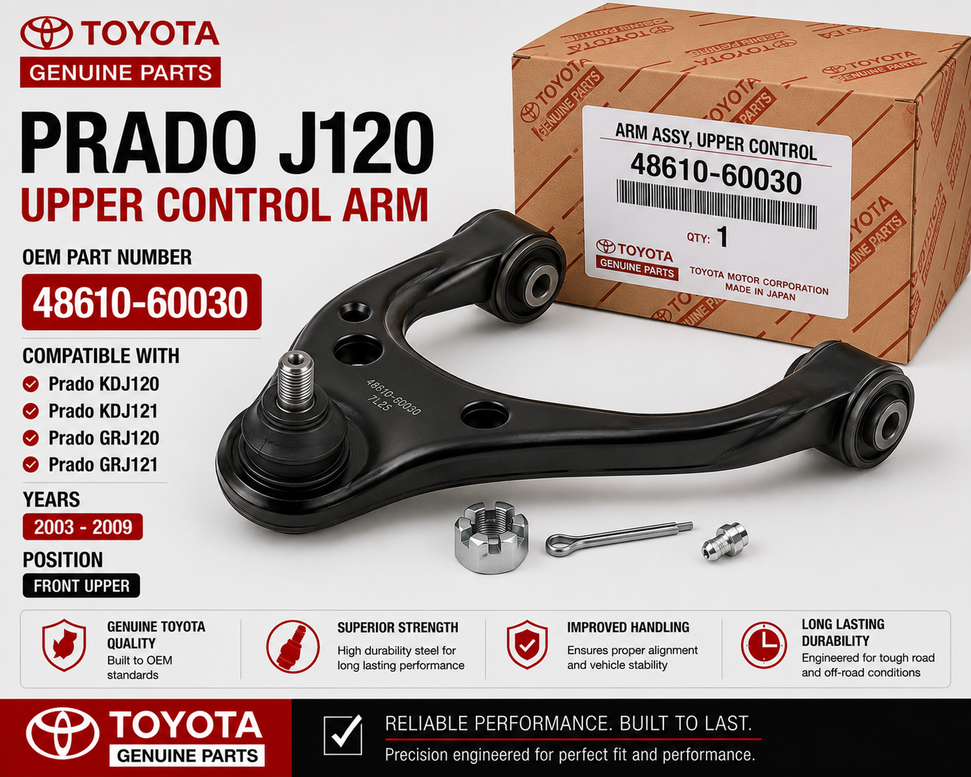 Toyota Prado J120 Upper Control Arm 48610-60030