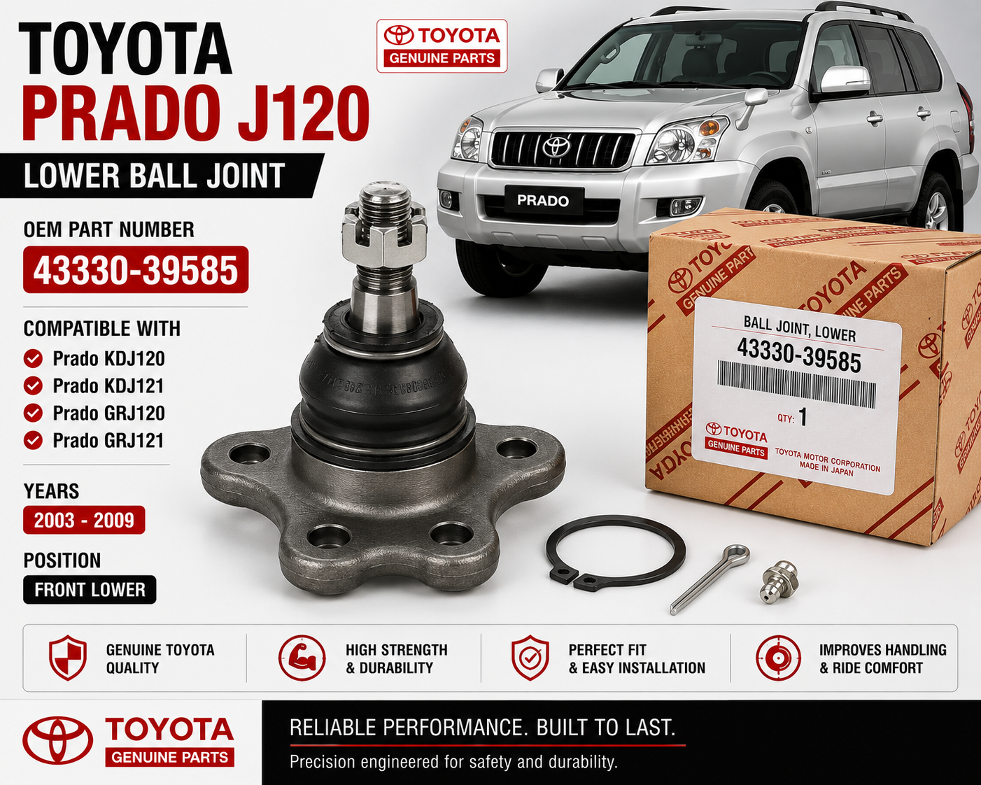 Toyota Prado J120 Lower Ball Joint 43330-39585