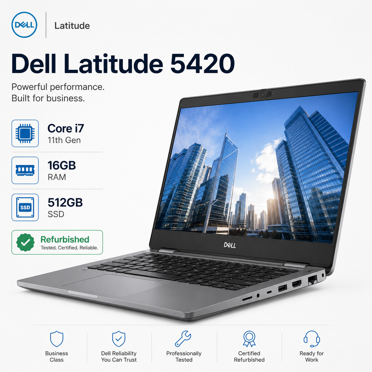 Dell Latitude 5420 Core i7 11th Gen 16GB RAM 512GB SSD - Refurbished