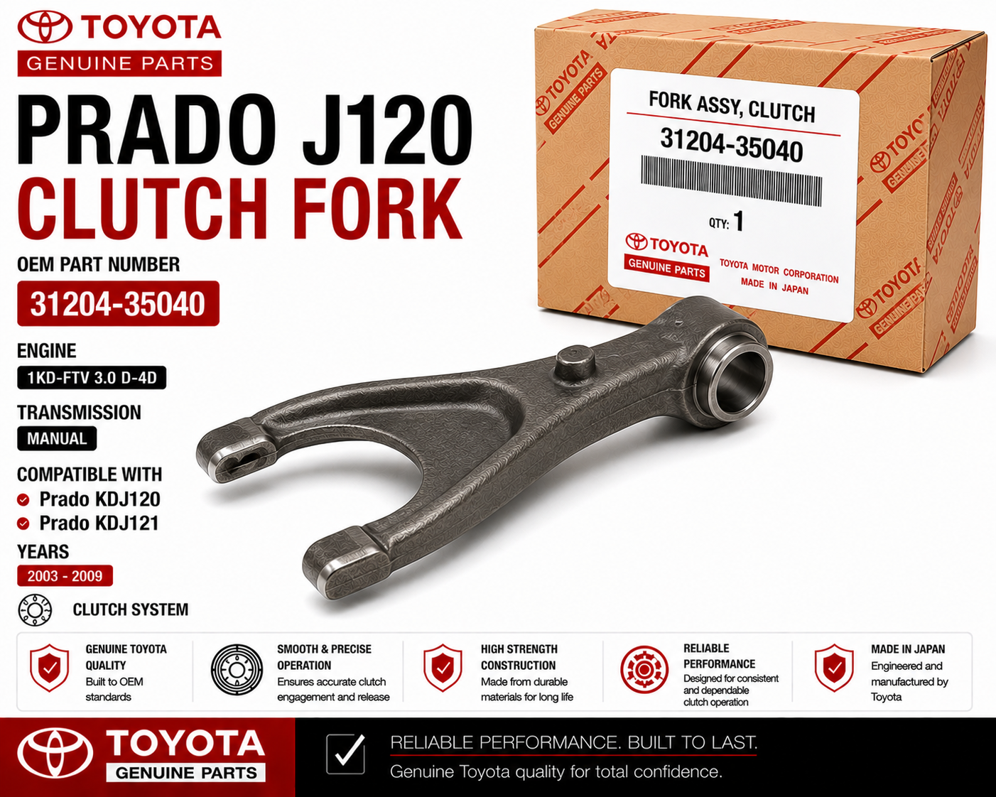 Toyota Prado J120 Clutch Fork 31204-35040