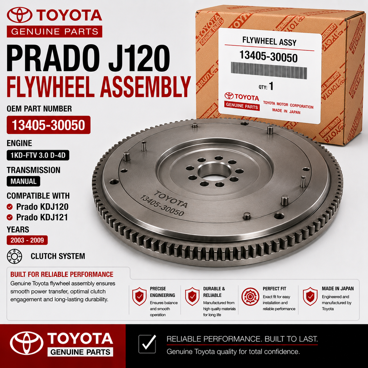 Toyota Prado J120 Flywheel Assembly 13405-30050