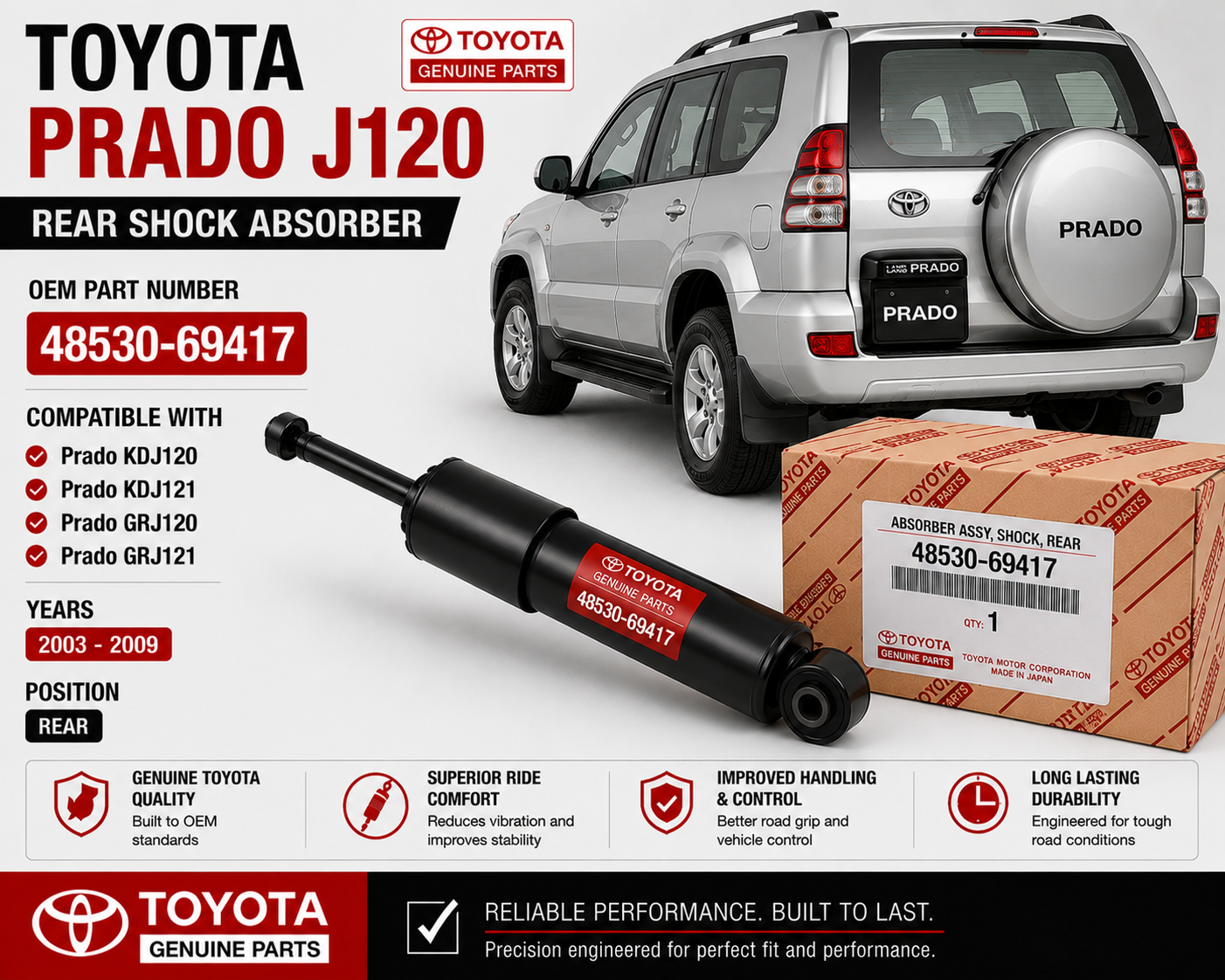 Toyota Prado J120 Rear Shock Absorber 48530-69417
