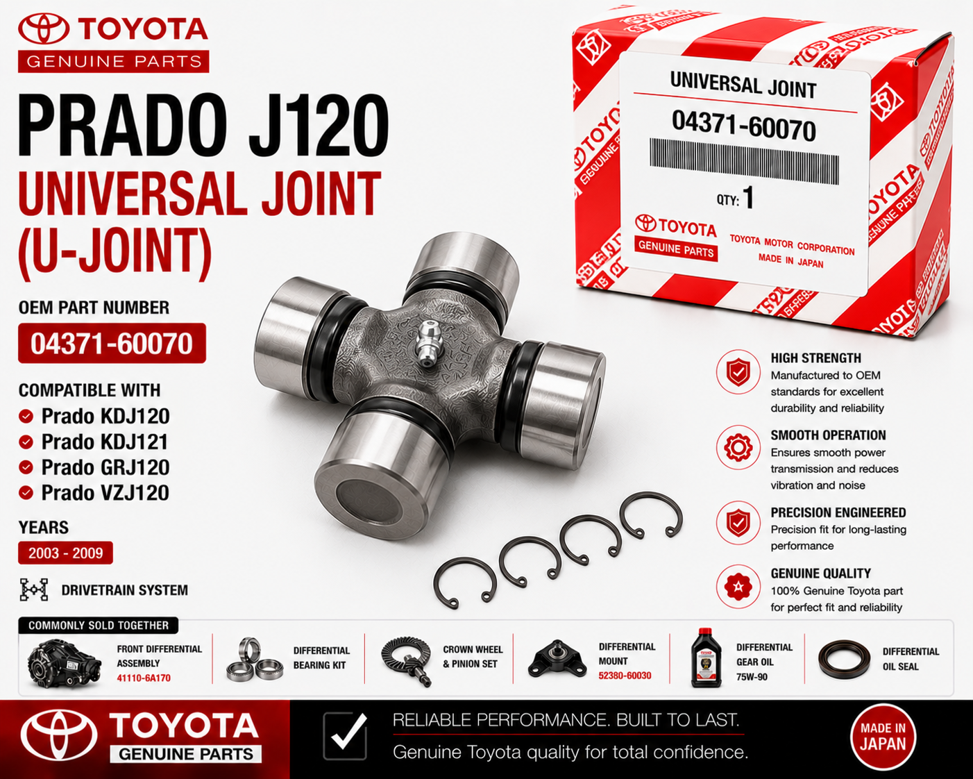 Toyota Prado J120 Universal Joint 04371-60070