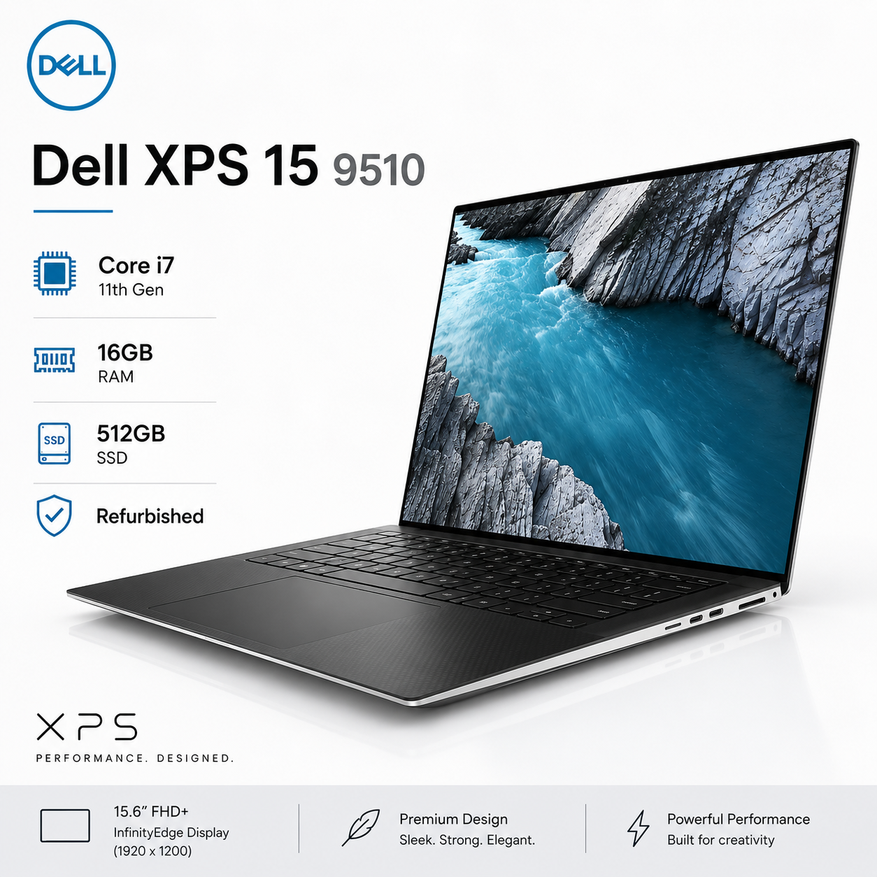 Dell XPS 15 9510 Core i7 11th Gen 16GB RAM 512GB SSD - Refurbished