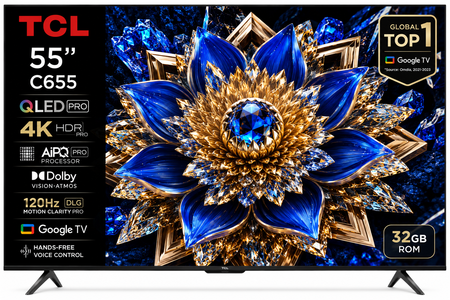 TCL 55C655 55 Inch QLED PRO 4K Google TV