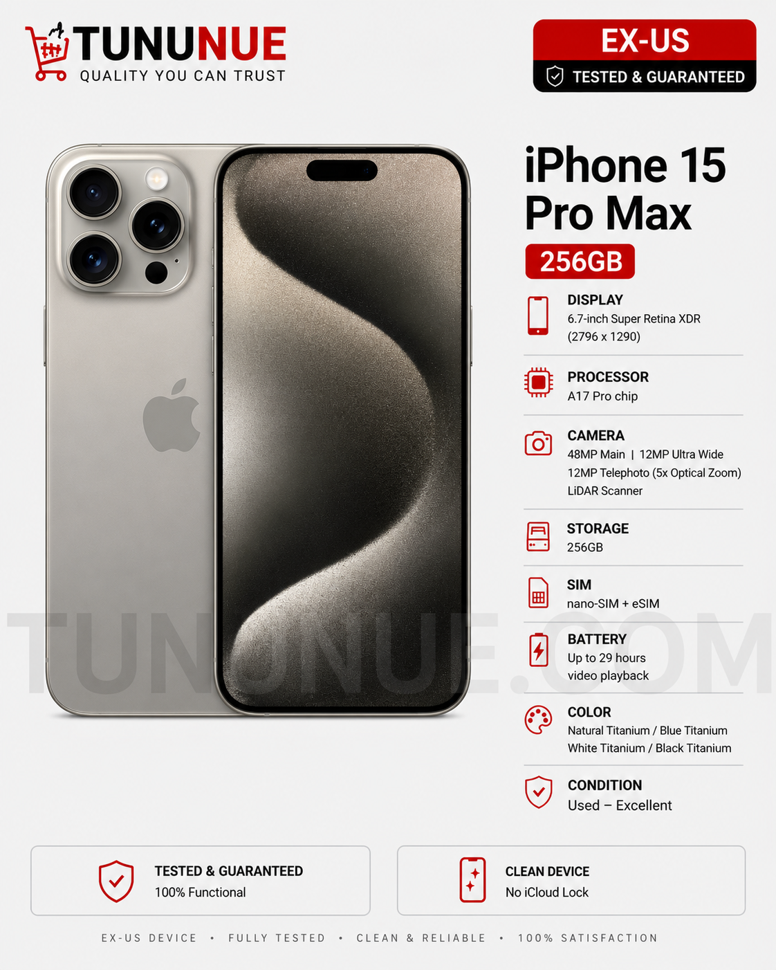 Apple iPhone 15 Pro Max 256GB Brand New