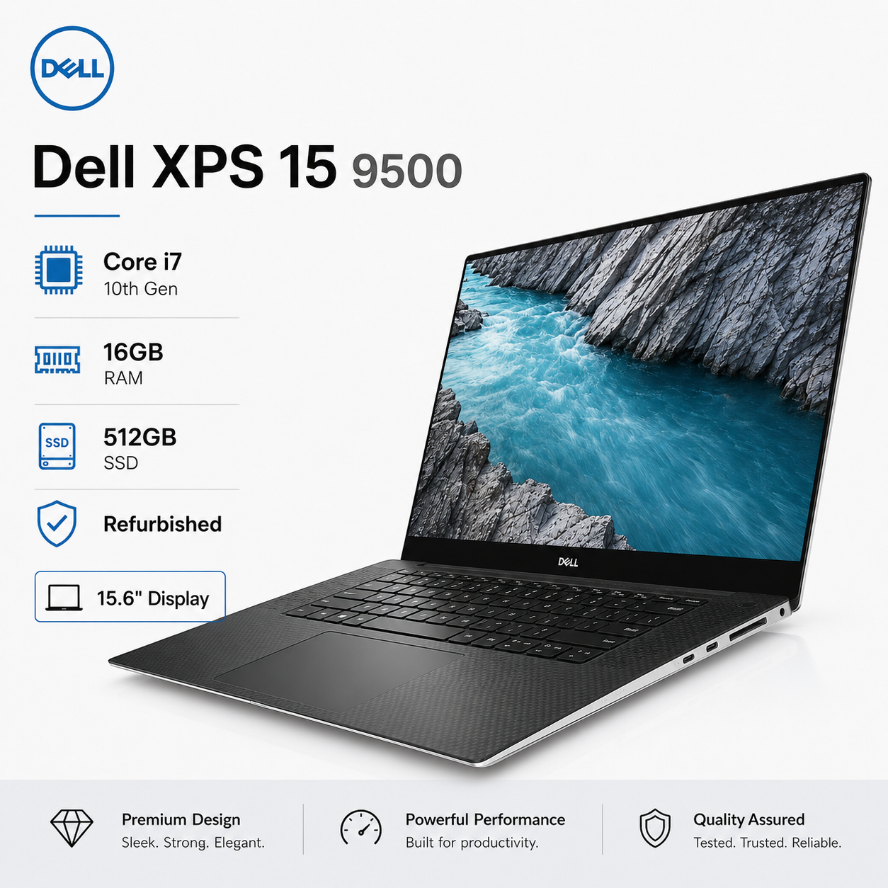 Dell XPS 15 9500 Core i7 10th Gen 16GB RAM 512GB SSD - Refurbished
