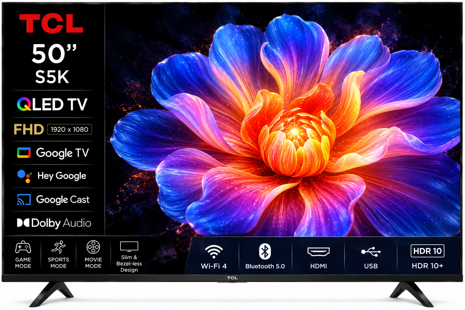 TCL 50S5K 50 Inch QLED Full HD Google TV