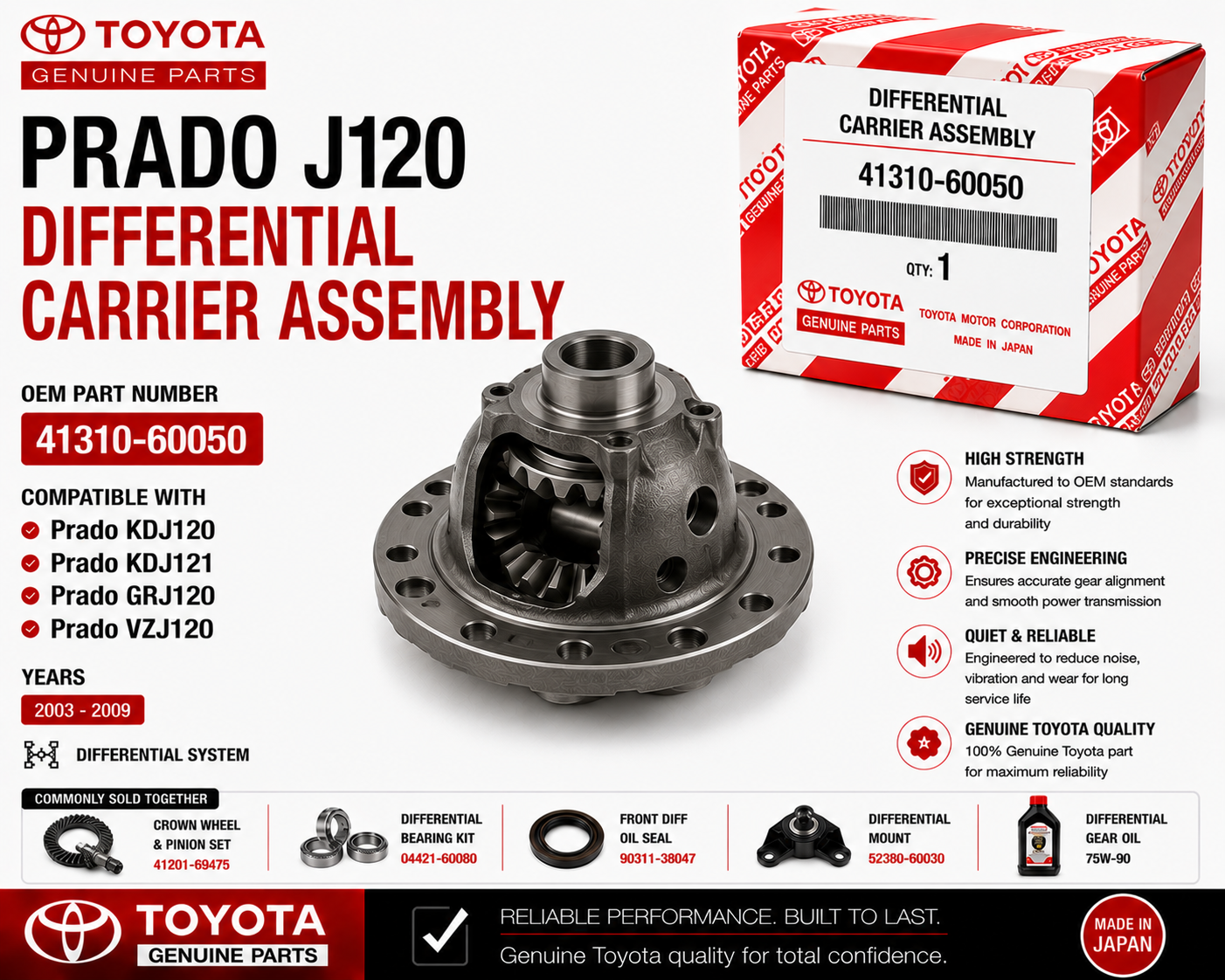 Toyota Prado J120 Differential Carrier Assembly 41310-60050
