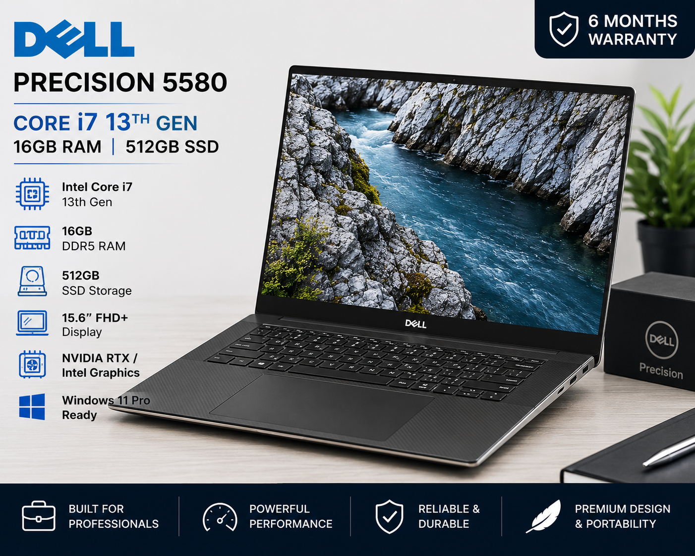 Dell Precision 5580 Core i7 13th Gen 16GB RAM 512GB SSD - Refurbished