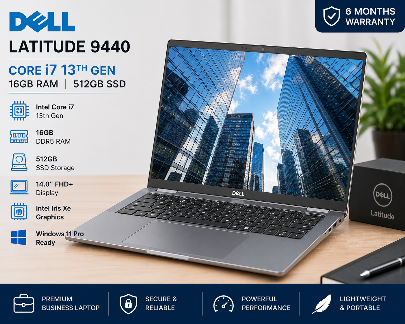 Dell Latitude 9440 Core i7 13th Gen 16GB RAM 512GB SSD - Refurbished