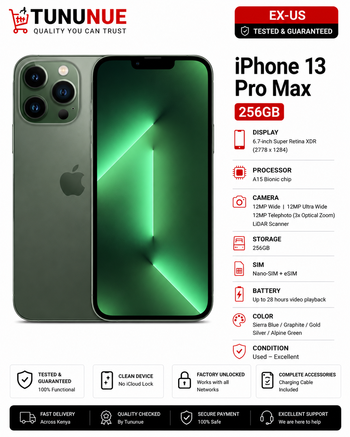 Apple iPhone 13 Pro Max 256GB EX-US