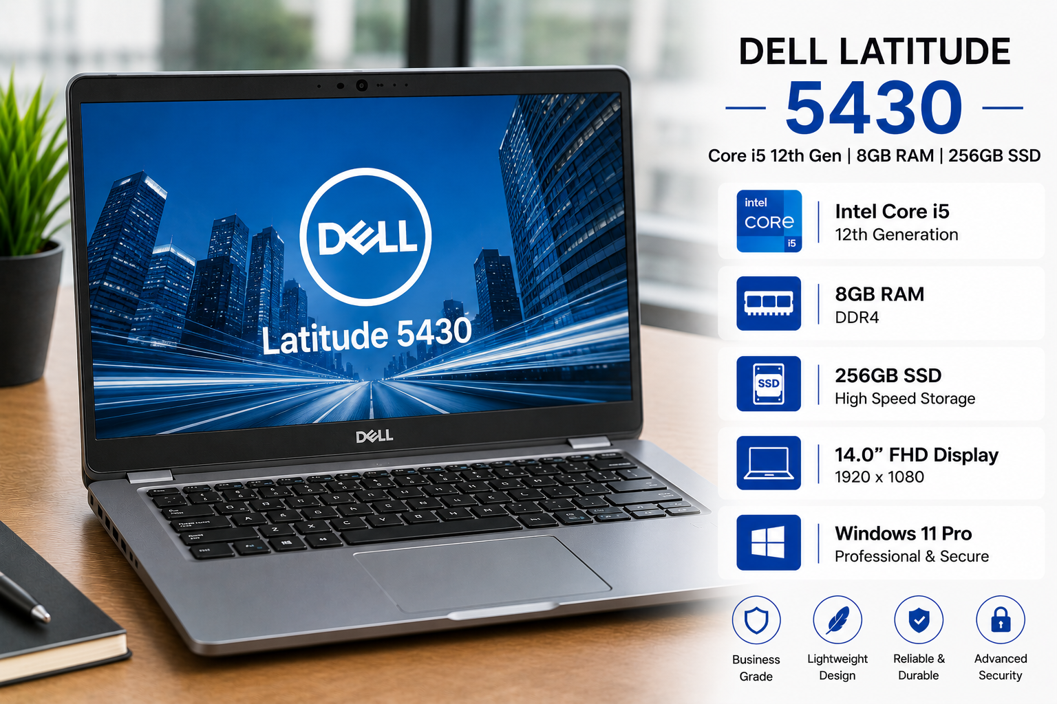 Dell Latitude 5430 Core i5 12th Gen 8GB RAM 256GB SSD - Refurbished