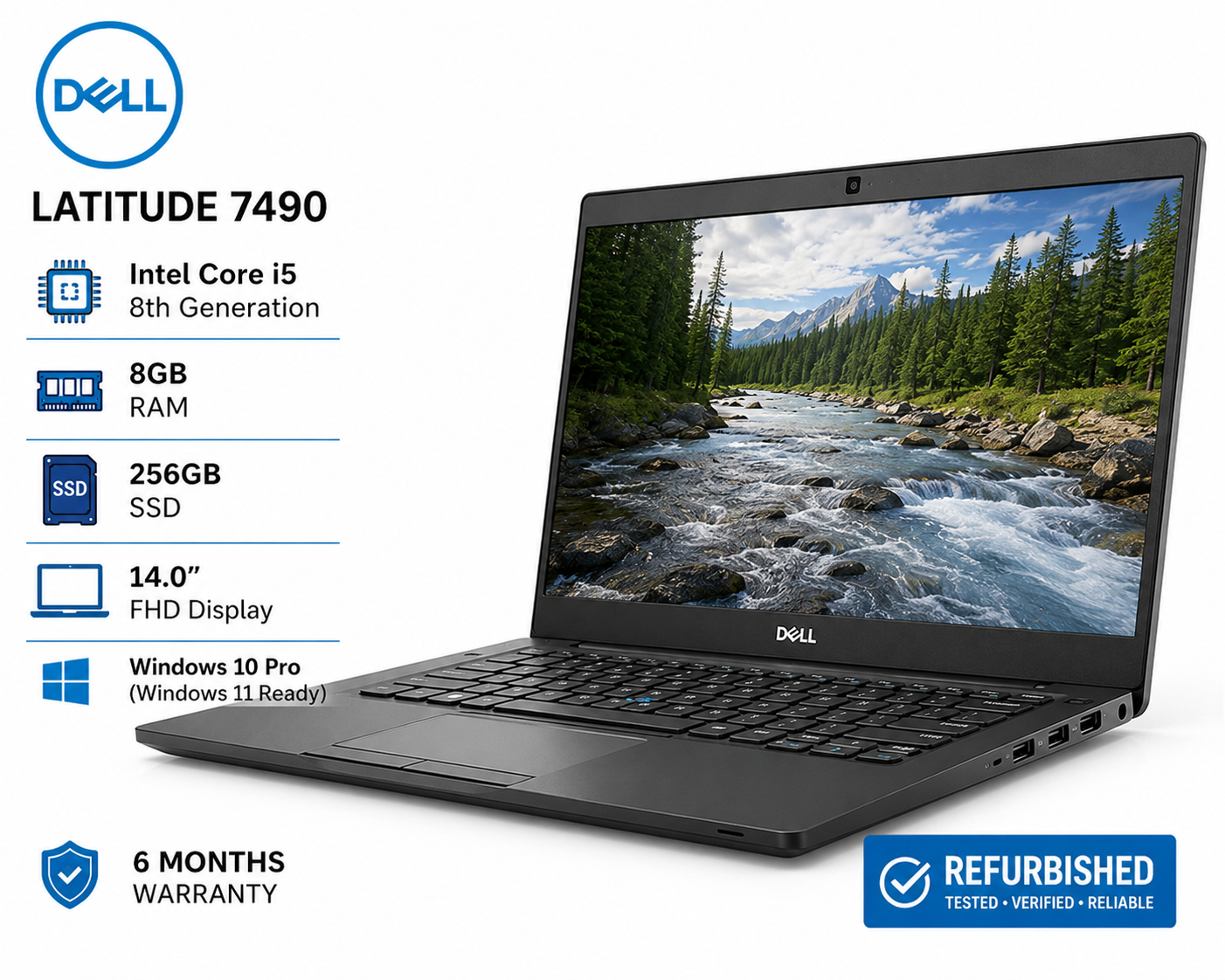 Dell Latitude 7490 Core i5 8GB RAM 256GB SSD - Refurbished