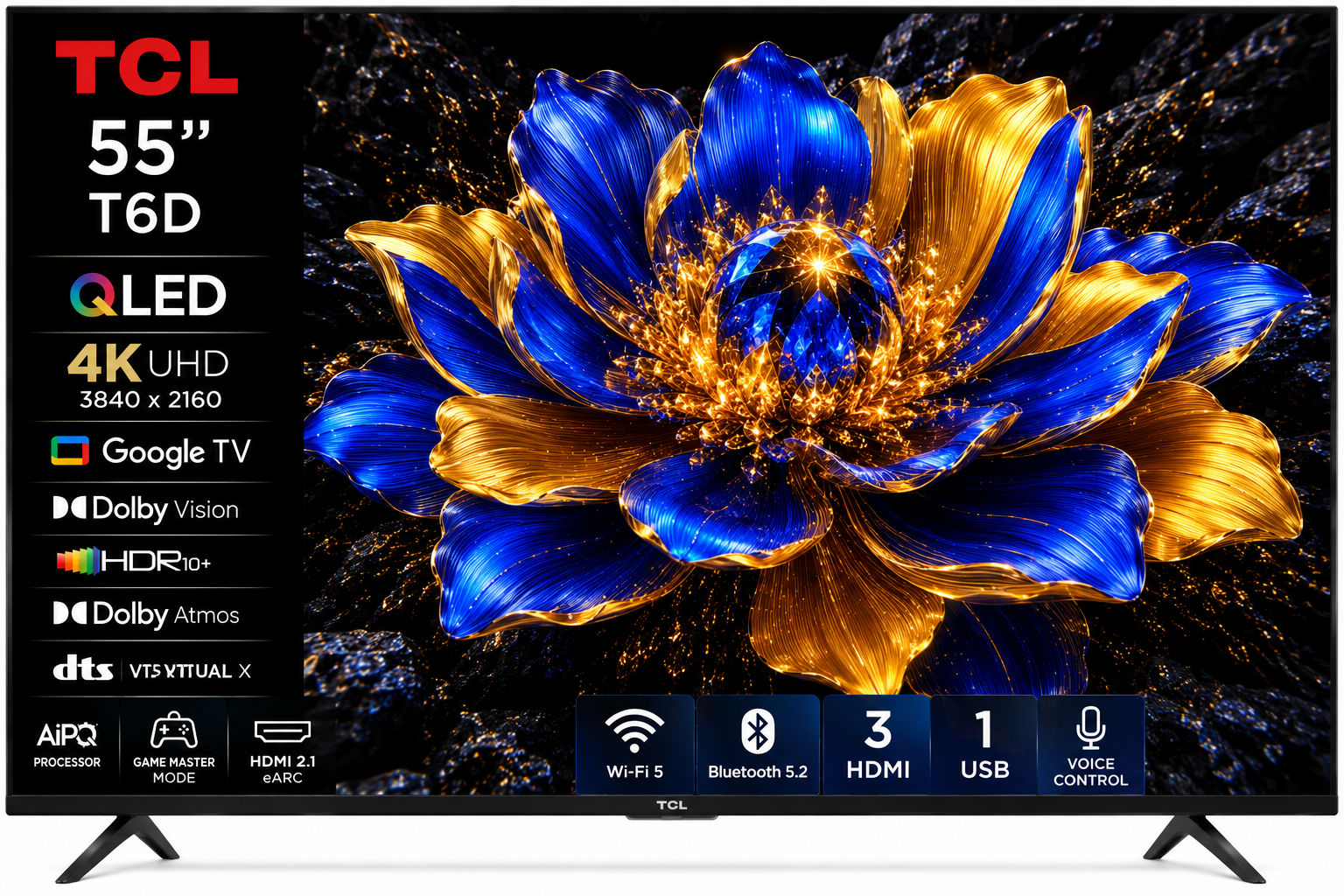 TCL 55T6D 55 Inch QLED 4K Google TV