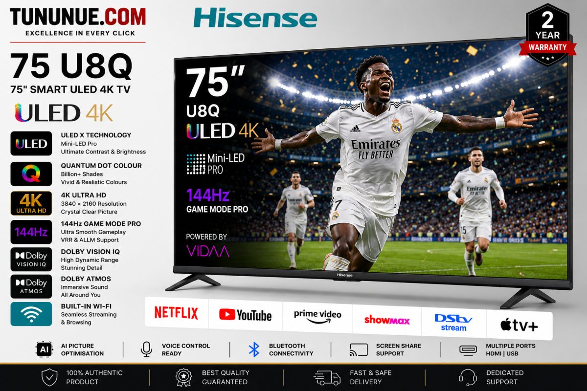 Hisense 75U8Q 75 Inch Smart ULED Mini-LED 4K UHD TV