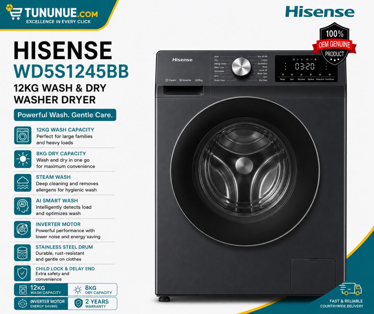 Hisense WD5S1245BB 12KG Washer Dryer