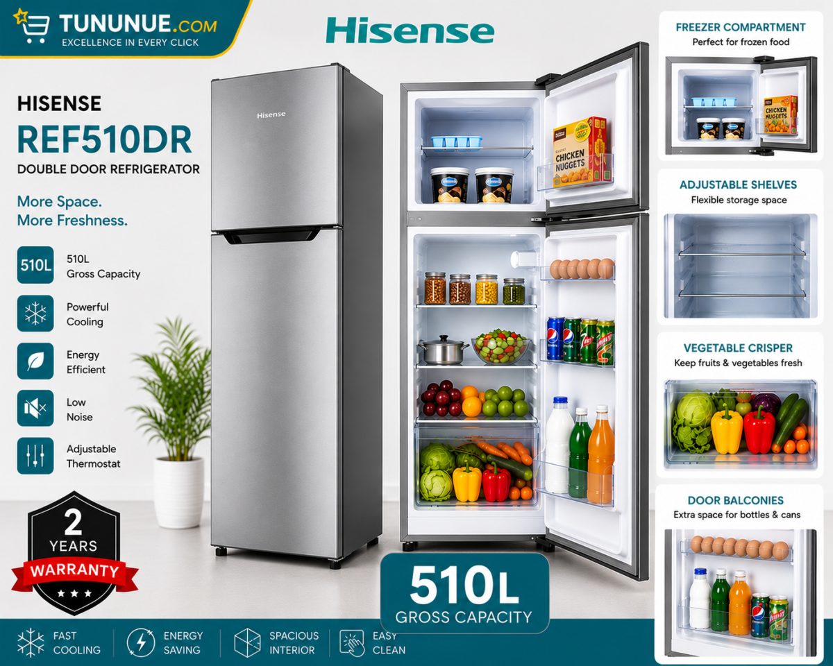 Hisense REF510DR 510L Double Door Refrigerator
