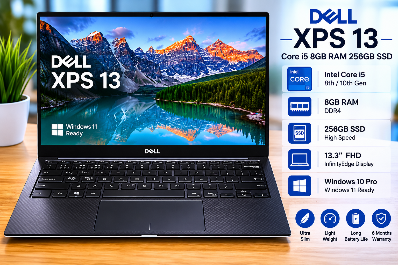 Dell XPS 13 Core i5 8GB RAM 256GB SSD - Refurbished