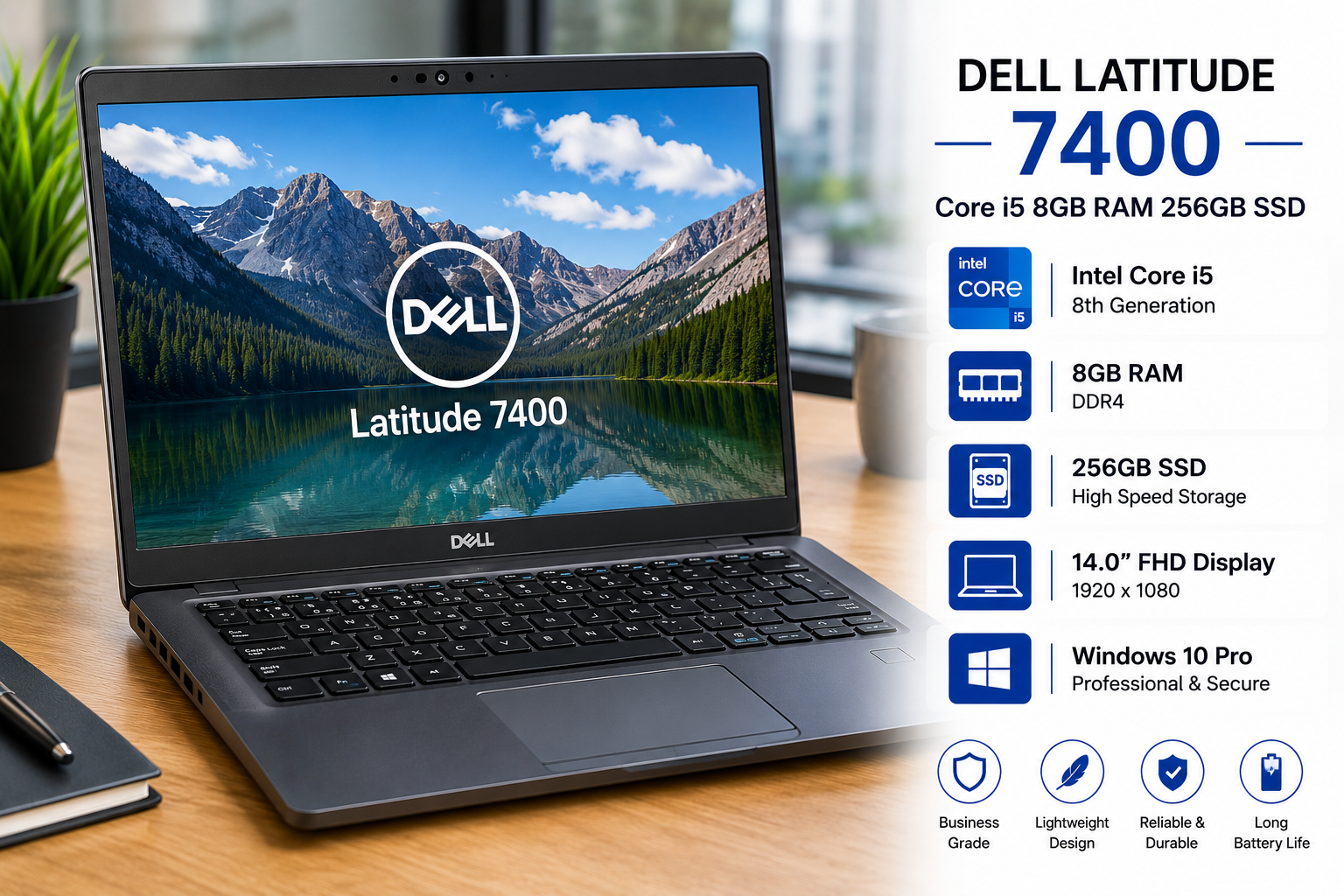 Dell Latitude 7400 Core i5 8GB RAM 256GB SSD - Refurbished