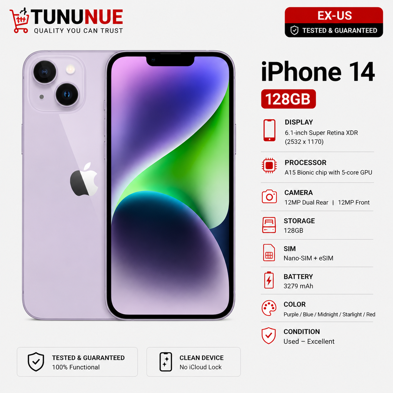 Apple iPhone 14 128GB EX-US