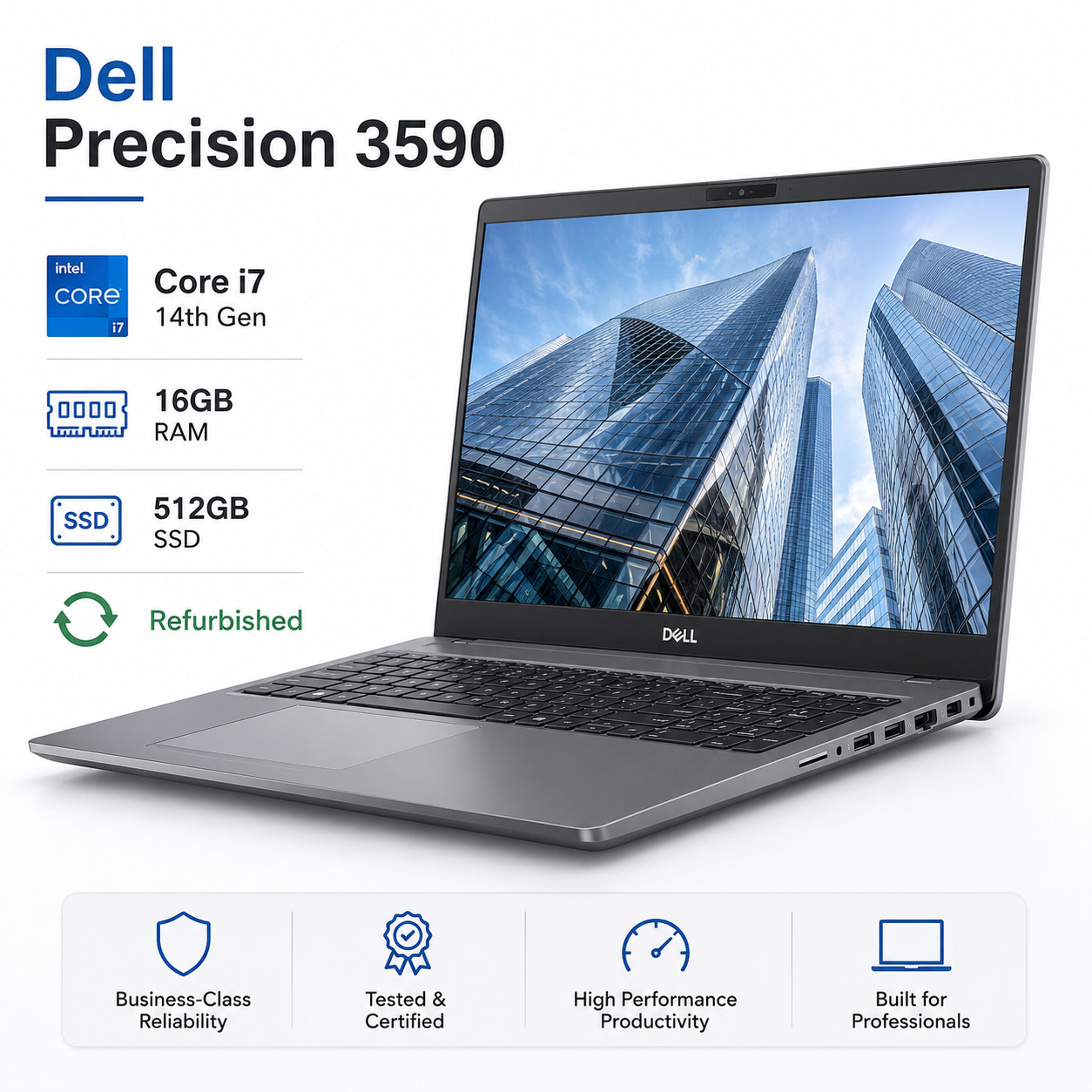 Dell Precision 3590 Core i7 14th Gen 16GB RAM 512GB SSD - Refurbished