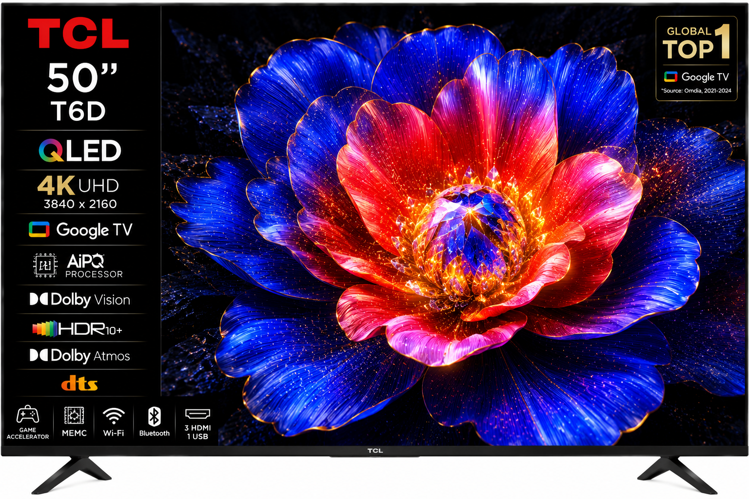 TCL 50T6D 50 Inch QLED 4K Google TV