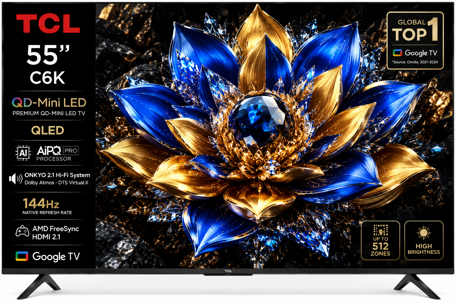 TCL 55C6K 55 Inch Premium QD-Mini LED 4K Google TV